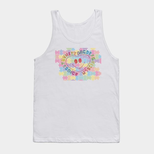 ABC Colorful Smile face Puzzle Tank Top by kingelithe3rd